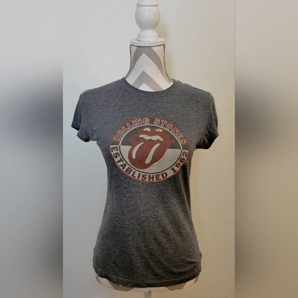 Rockware Anthill Trading Tops - Womens / Juniors Rolling Stones Grey T shirt
